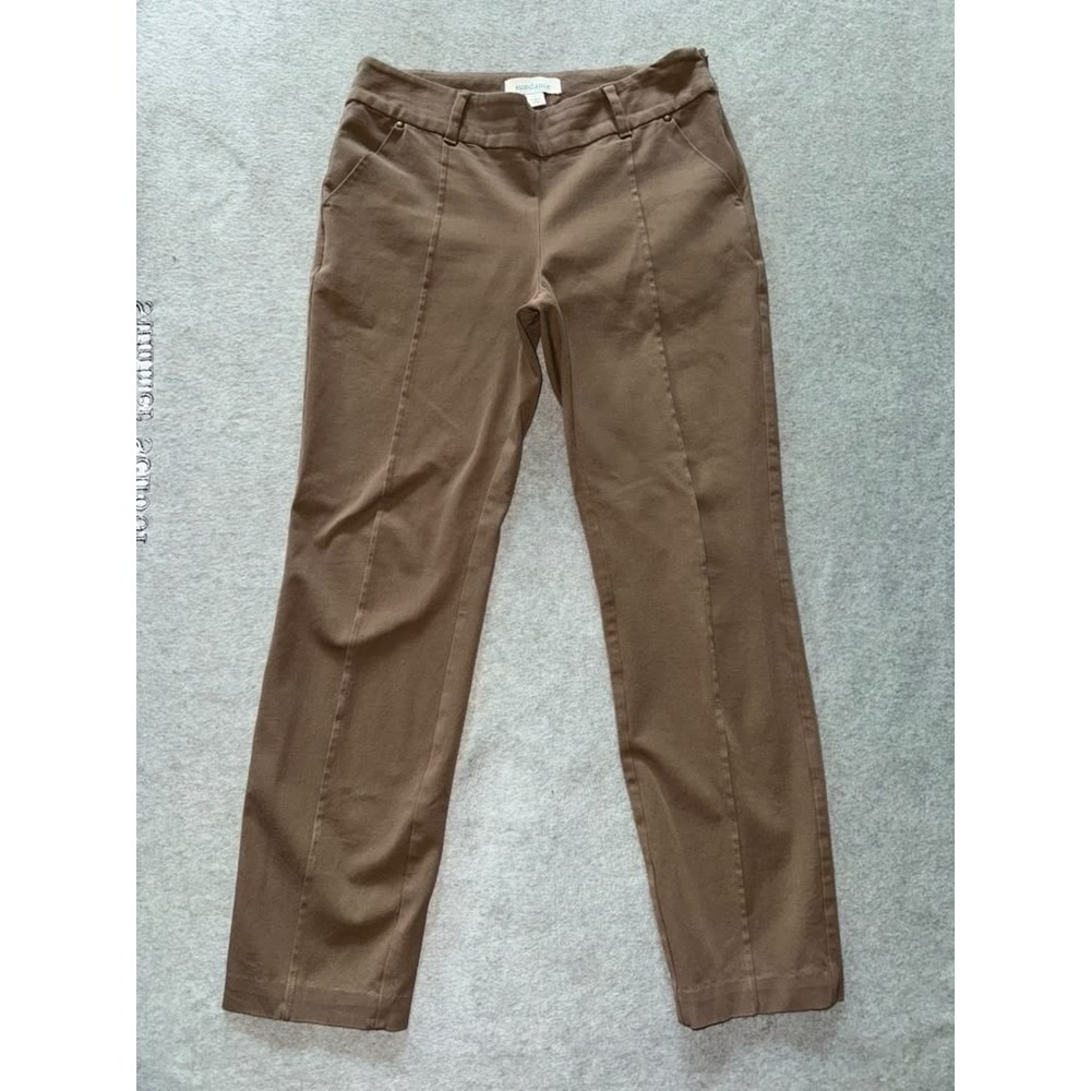 Sundance Catalog Womens Pants Brown The‎ Most Fabulous Ankle Pant Side Zip Sz 6